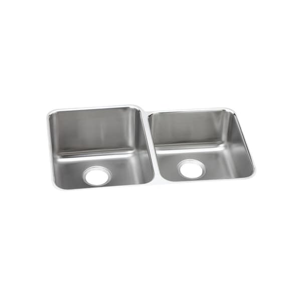 Lustertone Stainless Steel 31-1/4 X 20-1/2 X 5-3/8 Offset Double Bowl Undermount Ada Sink